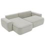 Voir la diapositive 3 : BEST MOBILIER Enma - canapé d'angle réversible 4 places convertible avec coffre en tissu texturé