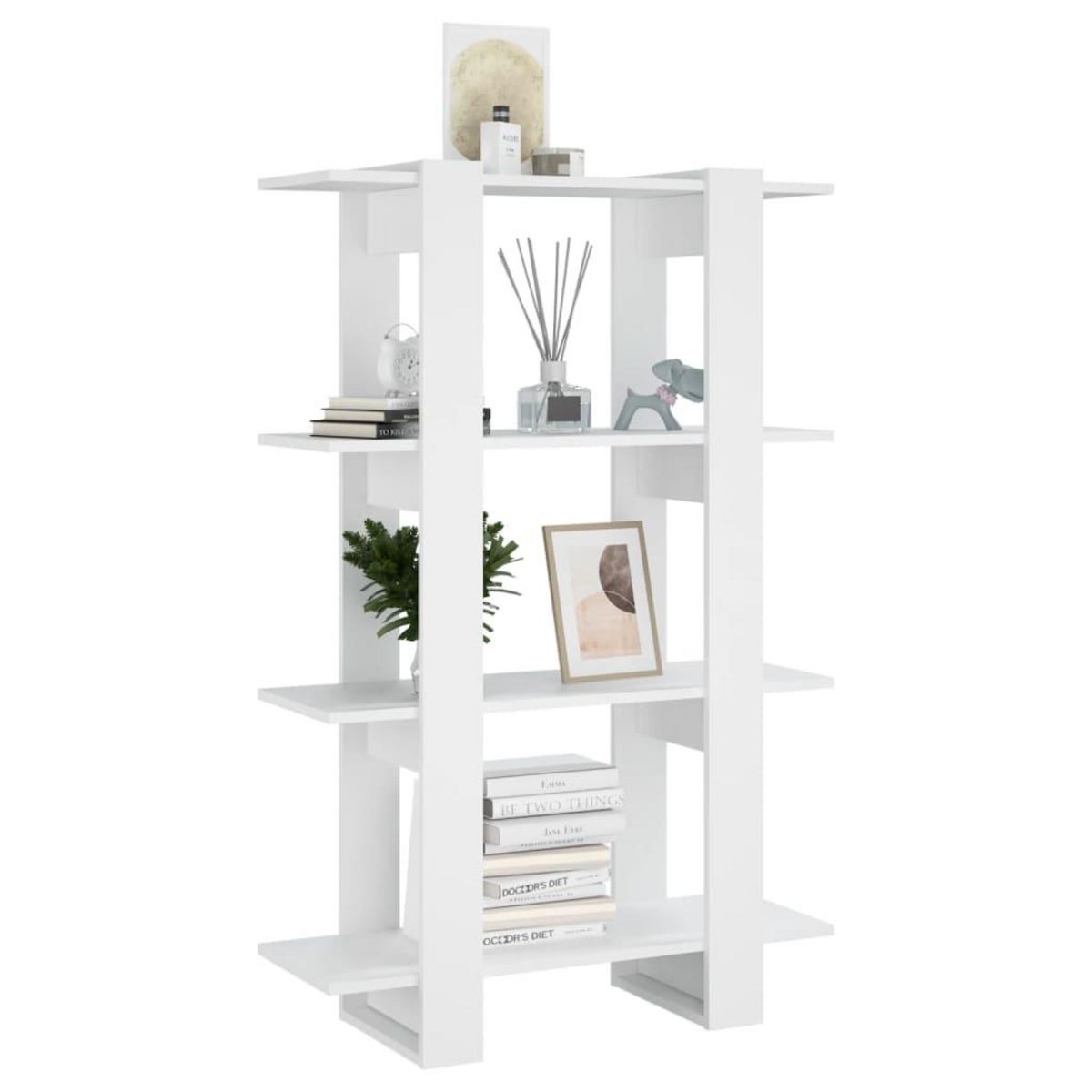 VIDAXL Bibliotheque/Separateur de piece Blanc 80x30x123,5 cm