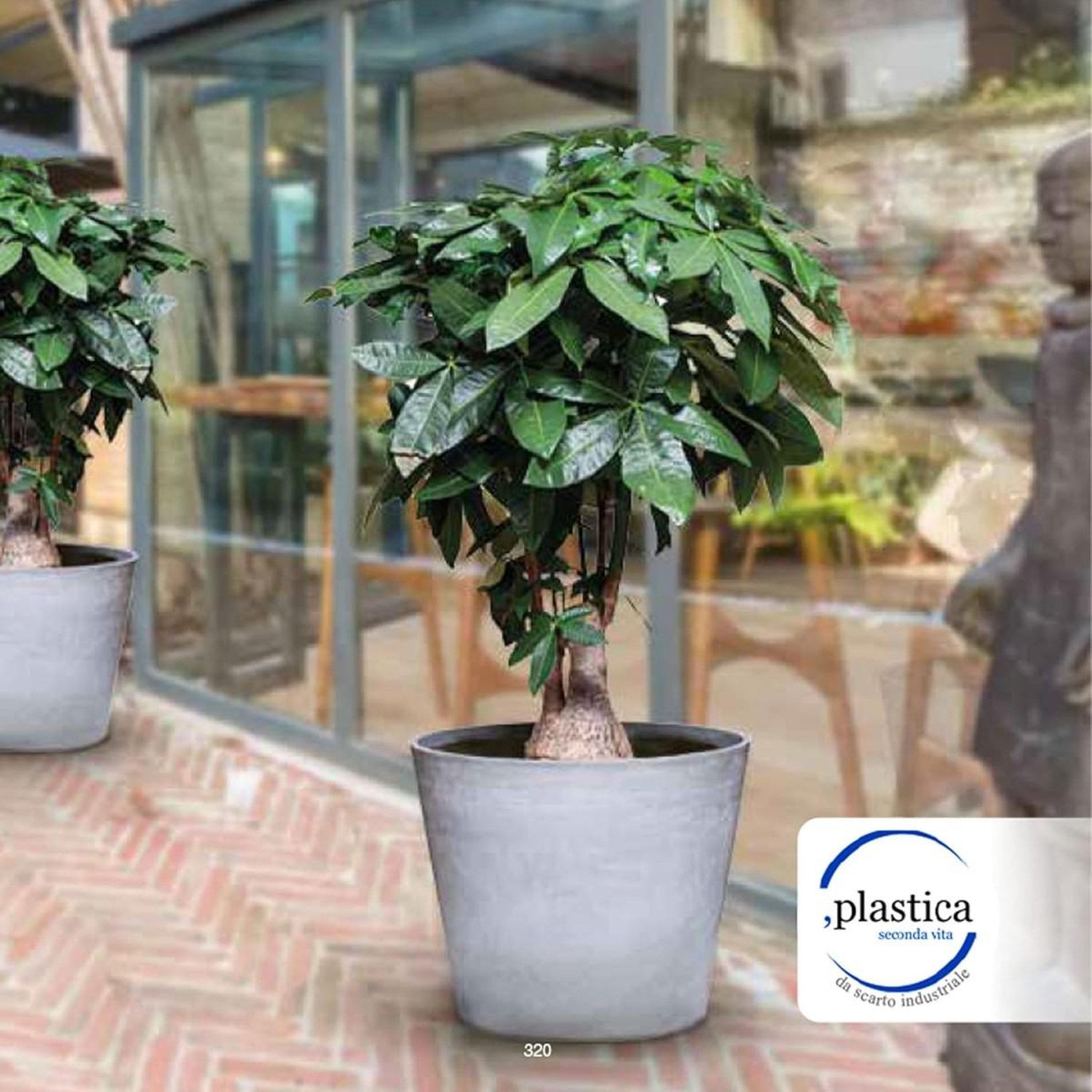 Voir la diapositive 4 : ART PLAST Pot de fleur gris 70l ø50cm h47cm - jardinière extérieure balcon terrasse jardin artplast