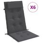 Voir la diapositive 2 : VIDAXL Coussins de chaise a dossier haut lot de 6 anthracite