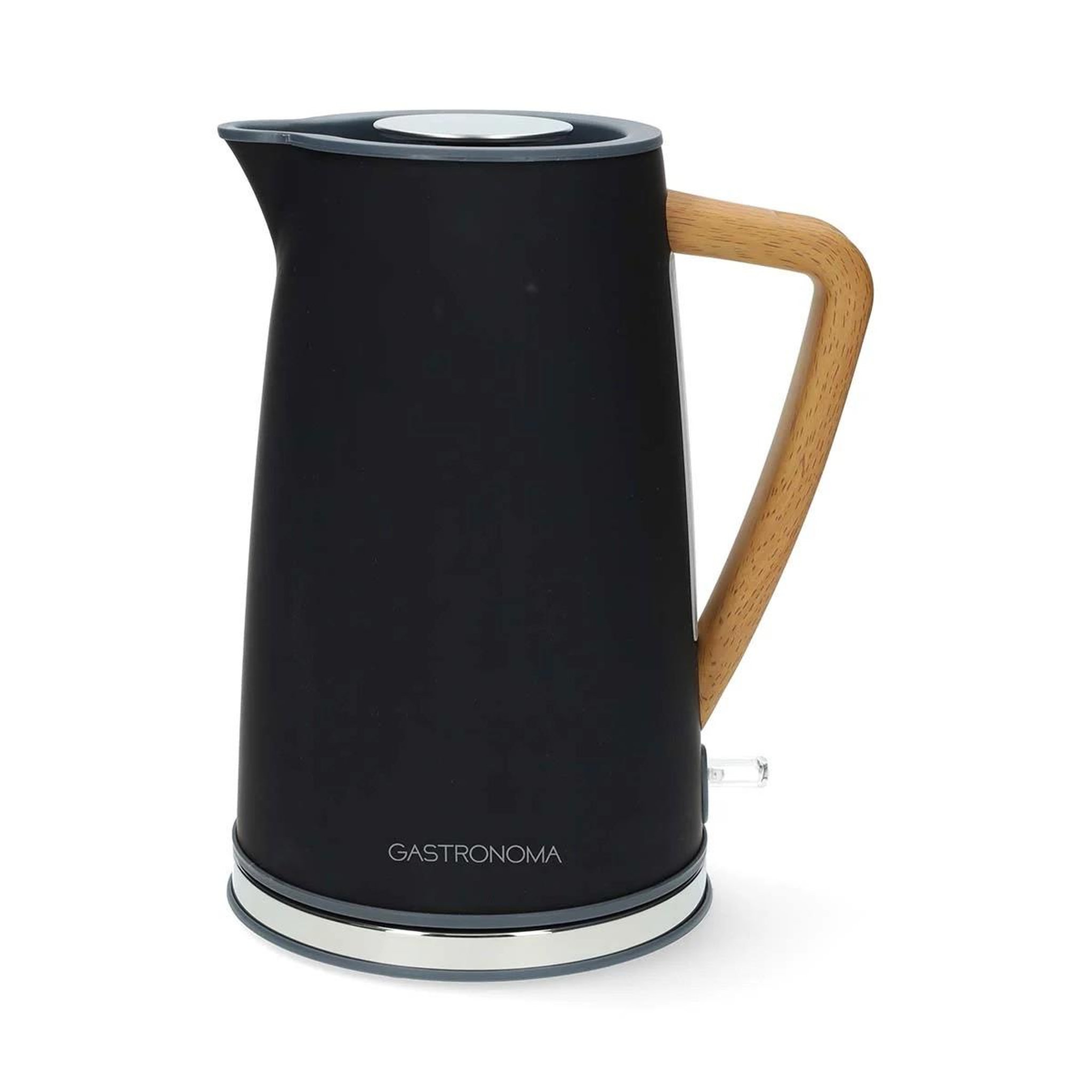 GASTRONOMA Bouilloire Électrique Vintage Noire 1,7L 2200 W Noire Poignée Effet Bois Socle 360 Degrés Strix Gastronoma