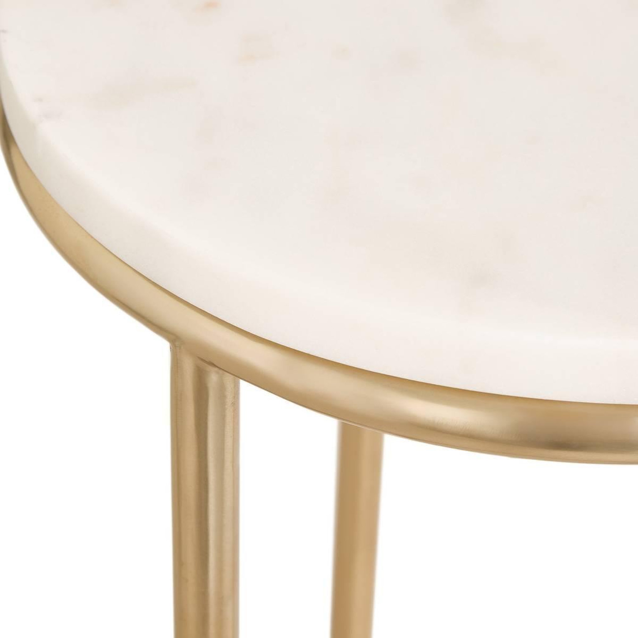 Voir la diapositive 2 : ATMOSPHERA Lot de 2 Sellettes en Marbre  Crush  60cm Doré