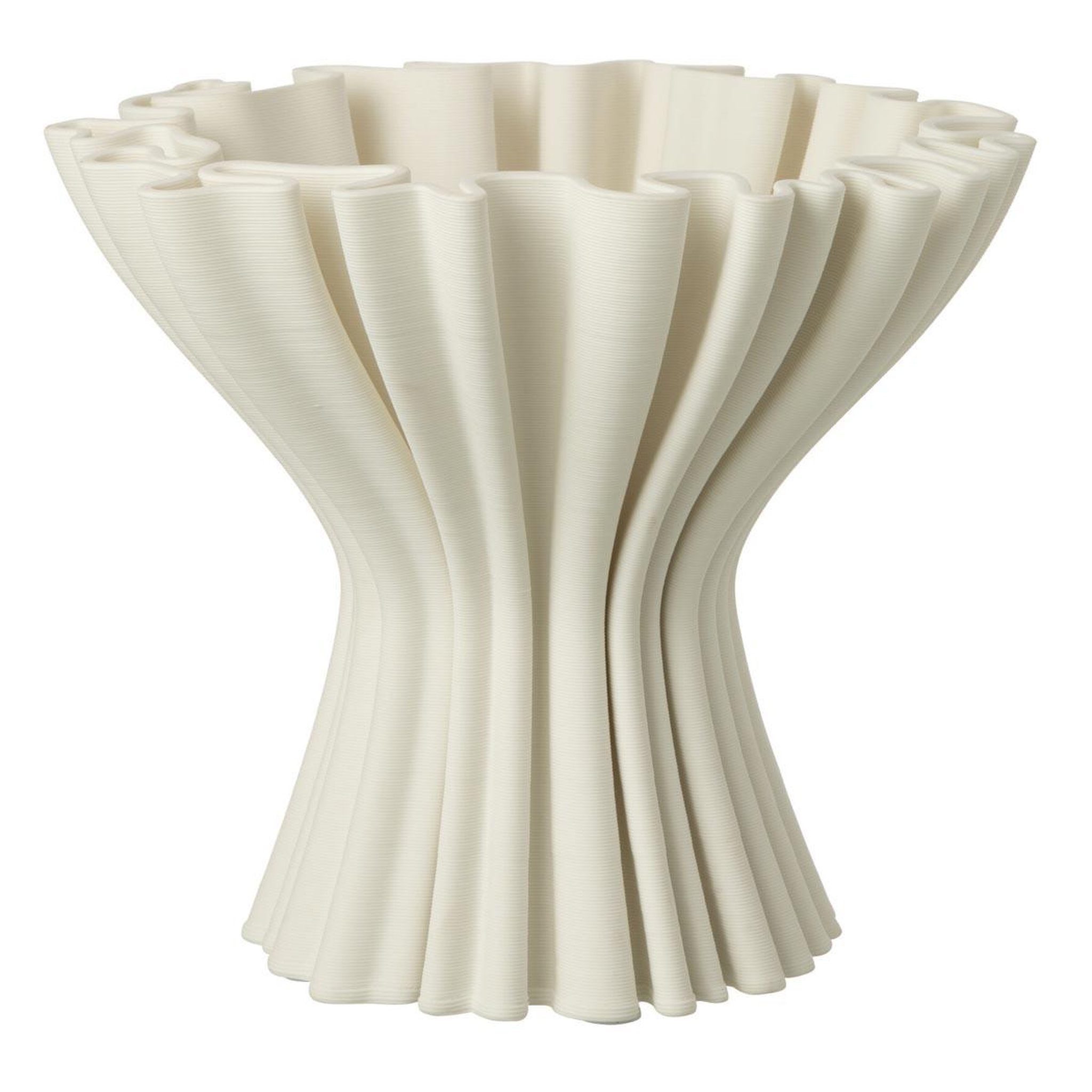 J-LINE Vase design en porcelaine  impression 3d  25cm blanc