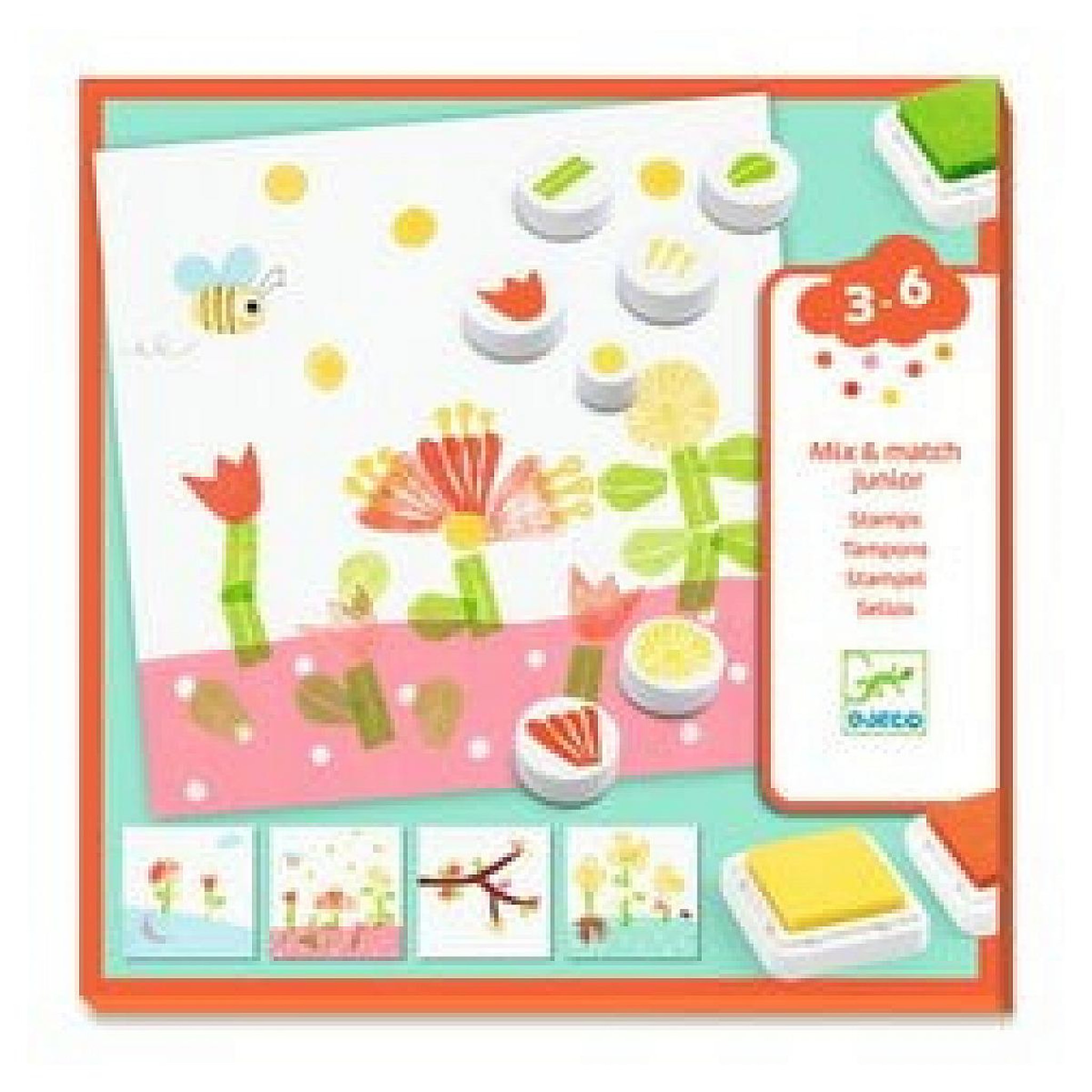 Djeco Avec des fleurs coffret de tampon