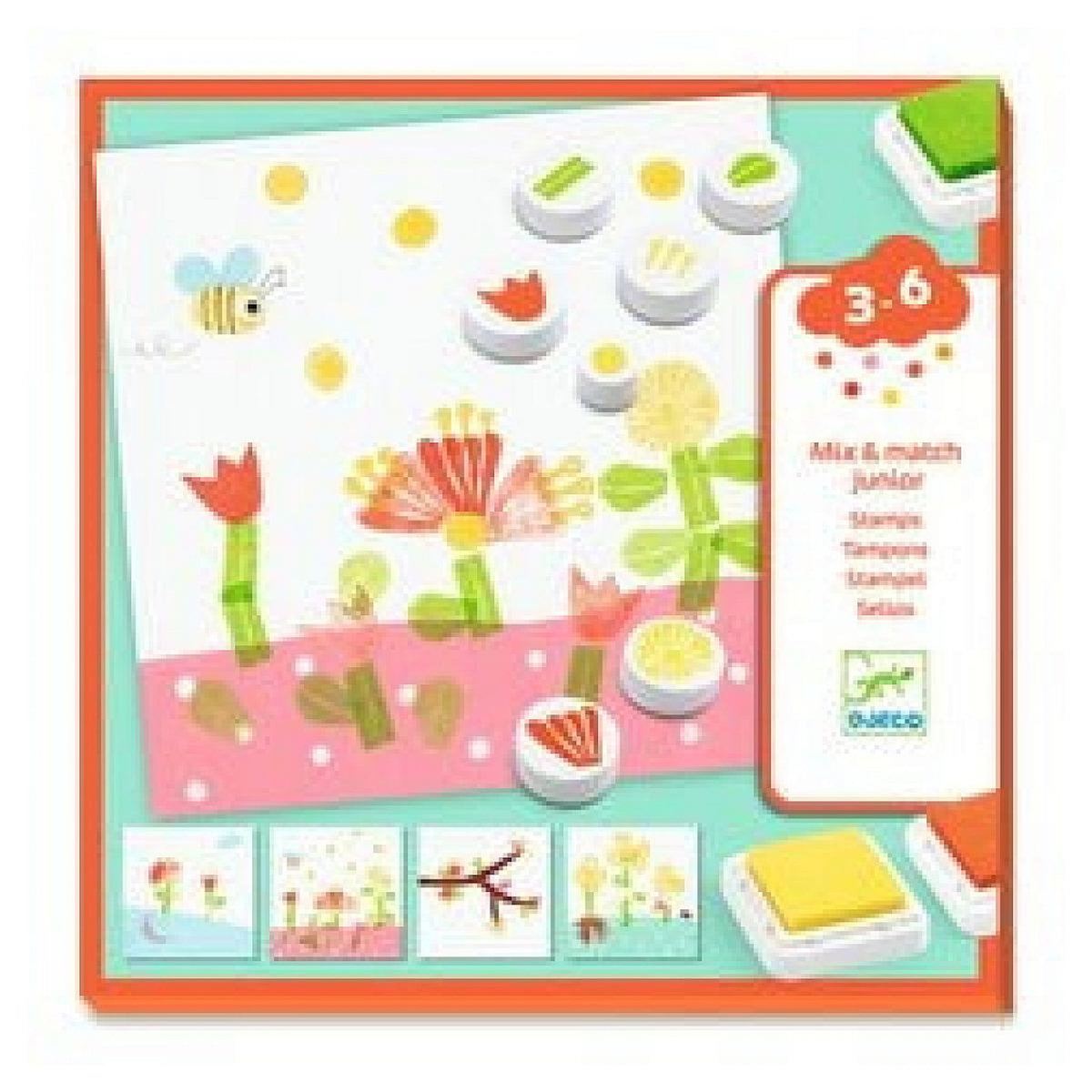 Djeco Avec des fleurs coffret de tampon