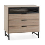 VS VENTA-STOCK Commode de nuit Hera 3 tiroirs 1 porte coloris bois