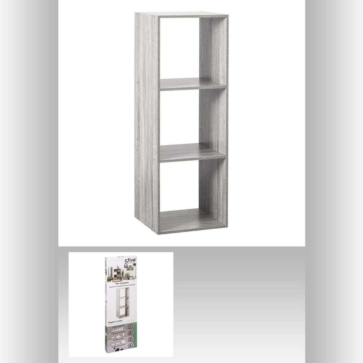 ATMOSPHERA Etagère rectangulaire à 3 cases Mix