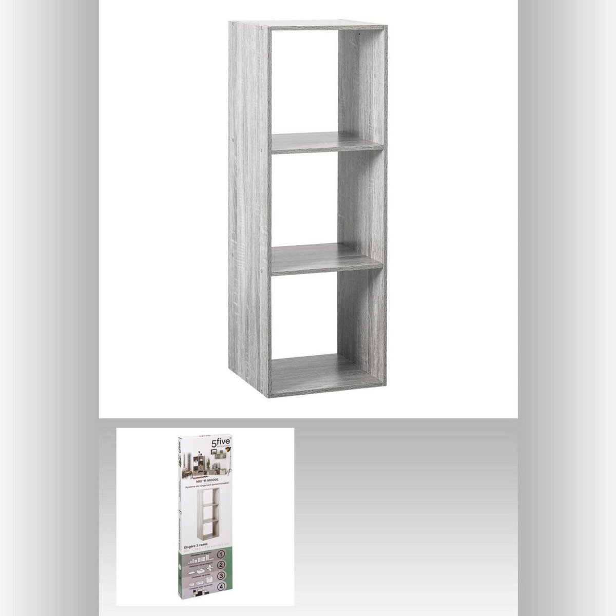 ATMOSPHERA Etagère rectangulaire à 3 cases Mix