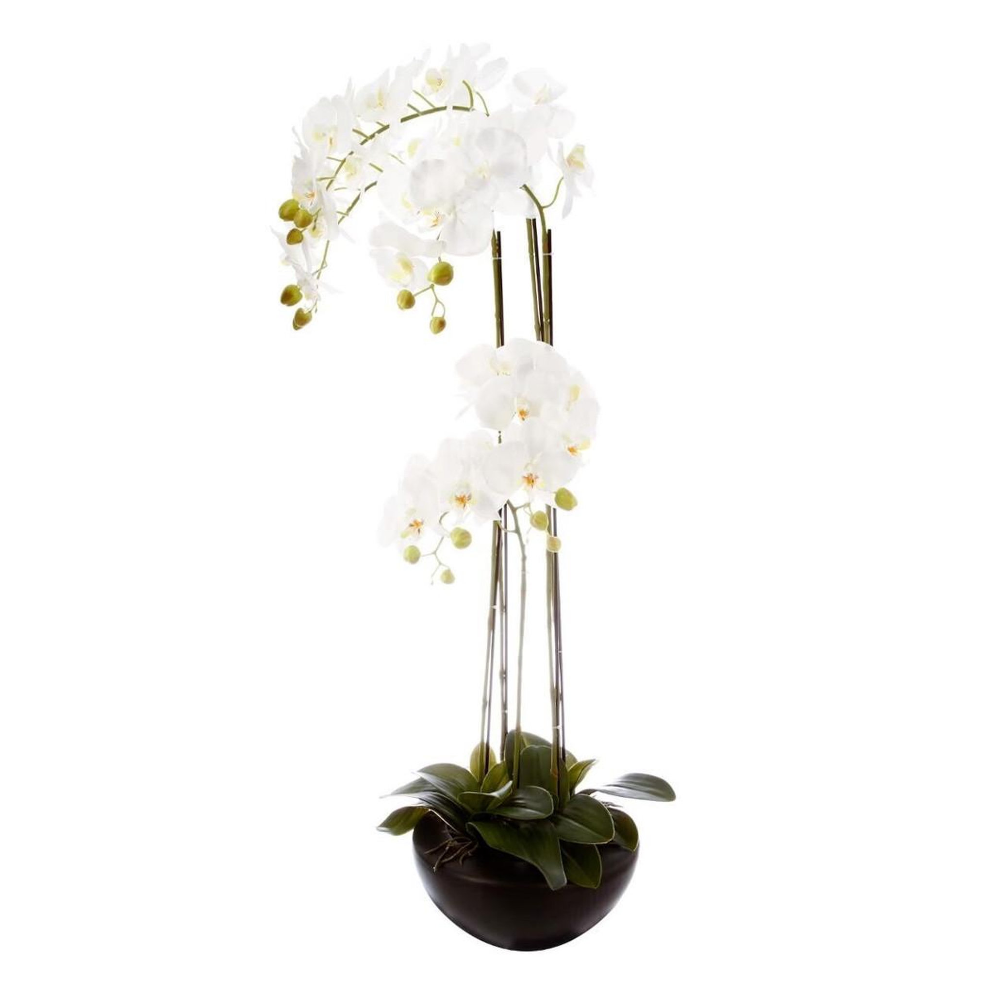 ATMOSPHERA Fleur artificielle en pot  orchidée  115cm blanc