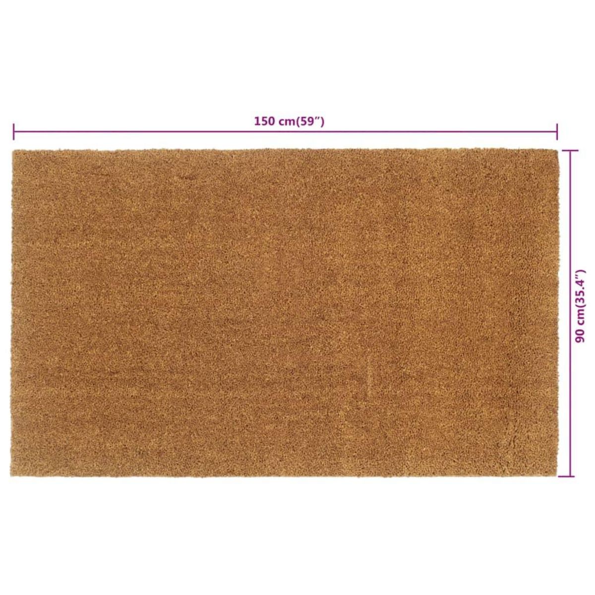 VIDAXL Tapis de porte naturel 90x150 cm fibre de coco touffete