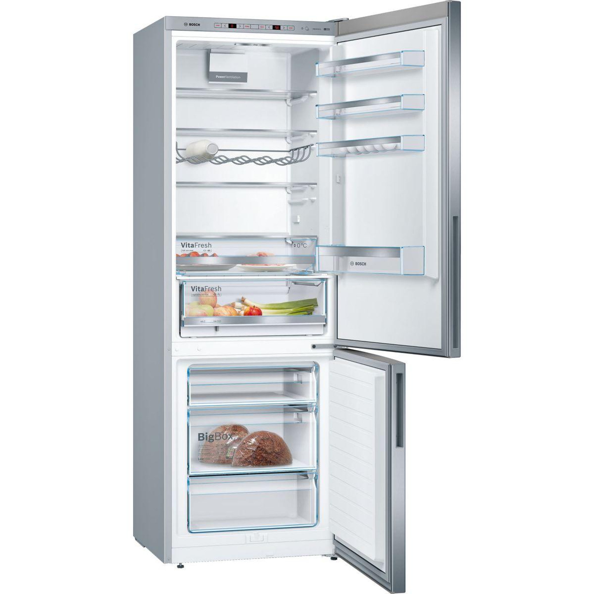 Voir la diapositive 2 : BOSCH Réfrigérateur combiné KGE49AICA