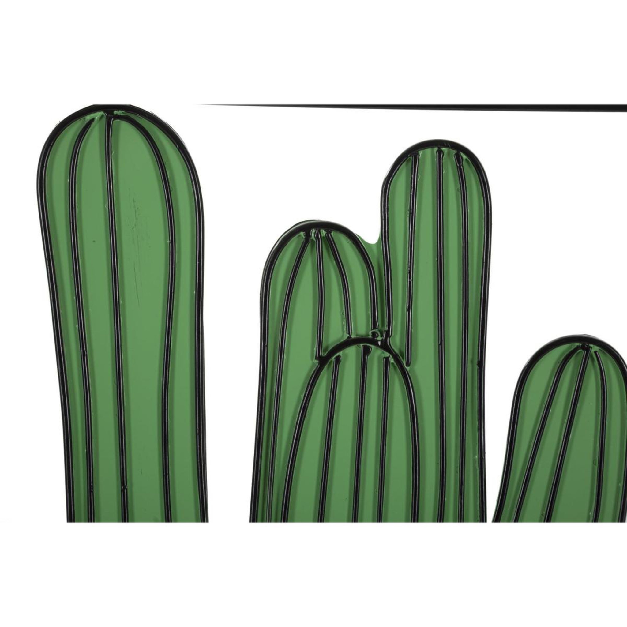 Voir la diapositive 4 : Paris Prix Décoration murale encadrée en métal  cactus  60cm vert & noir