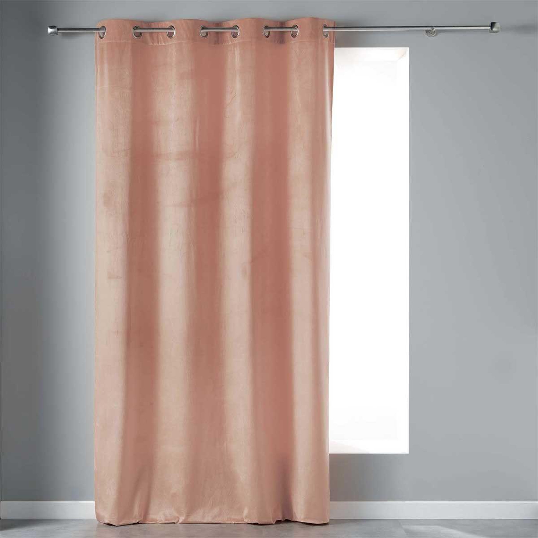 Douceur d'Intérieur Rideau à œillets  velvetine  140x240cm rose dragée