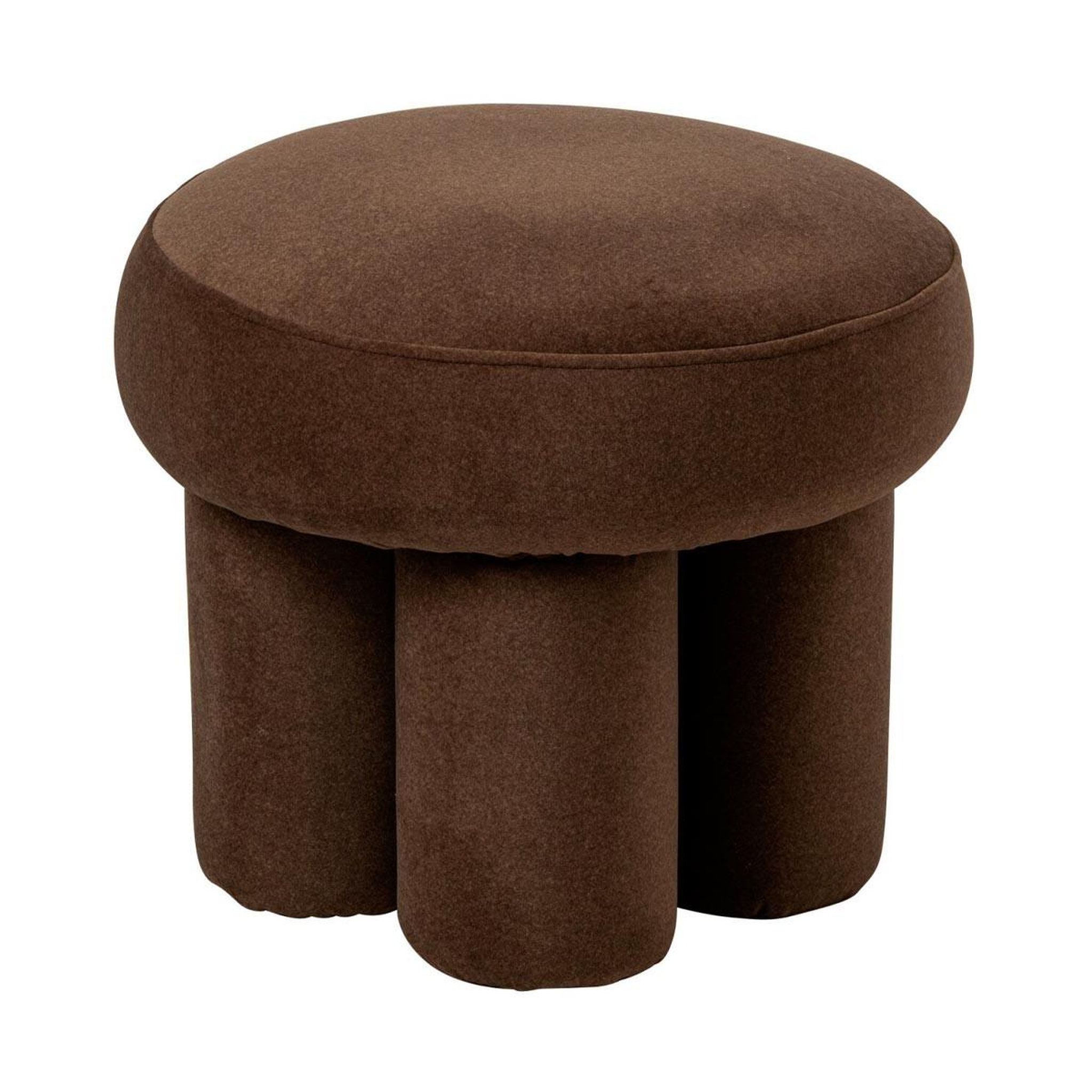 J-LINE Pouf rond sur pieds  champi  48cm taupe