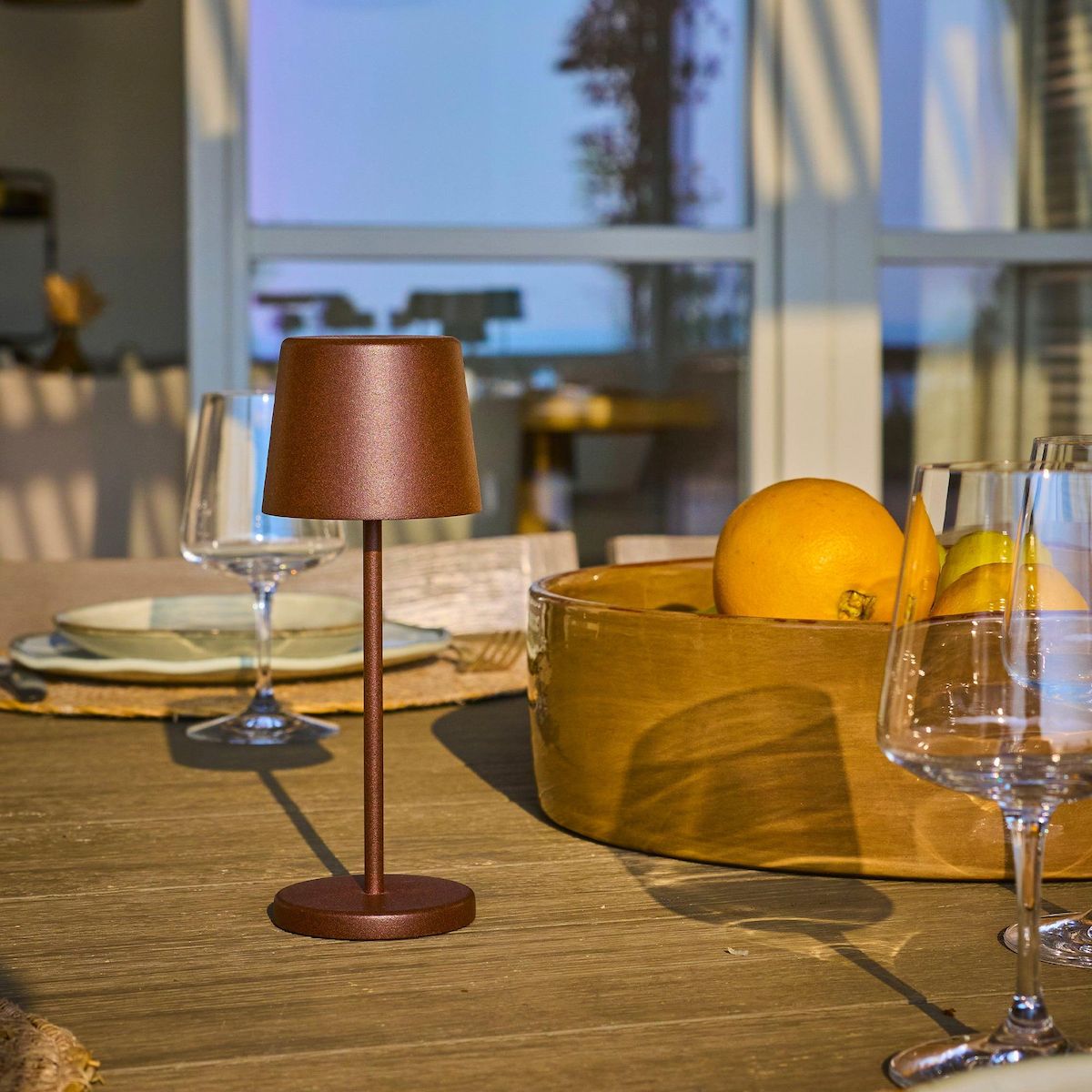 Lumisky Mini lampe de table KELLY MINI Marron Aluminium H22cm