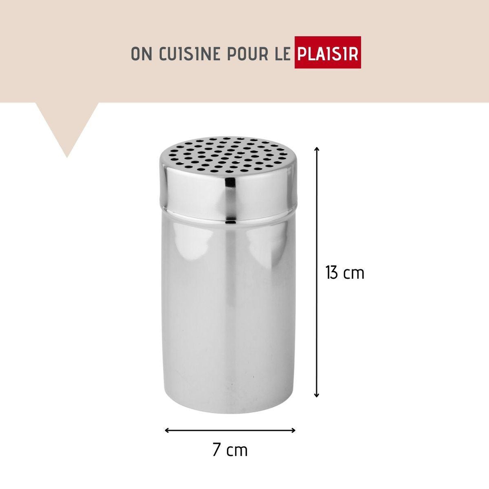 Voir la diapositive 3 : Fackelmann Saupoudreuse à sucre glace et cacao en acier inoxydable avec couvercle 13 cm fackelmann divers