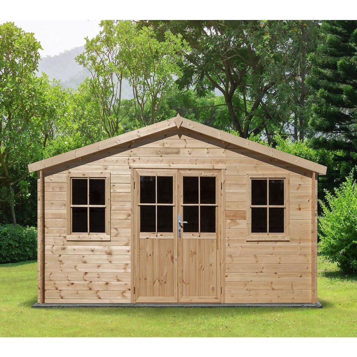 Habitat et Jardin Abri de jardin bois  Alex  - 20.20 m² - 4.80 x 4.00 x 2.39 m - 28 mm