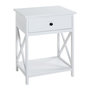 Voir la diapositive 1 : Paris Prix Table d'Appoint 1 Tiroir Design  Guda  60cm Blanc