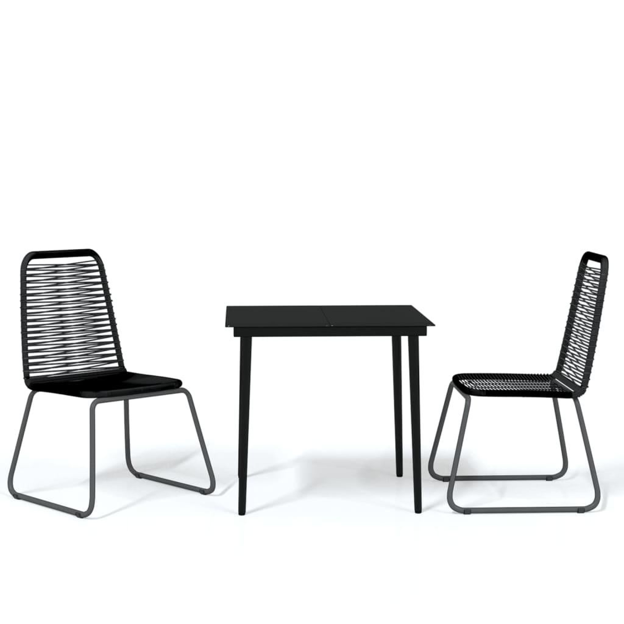 Voir la diapositive 2 : VIDAXL Ensemble a manger de jardin 3 pcs Noir