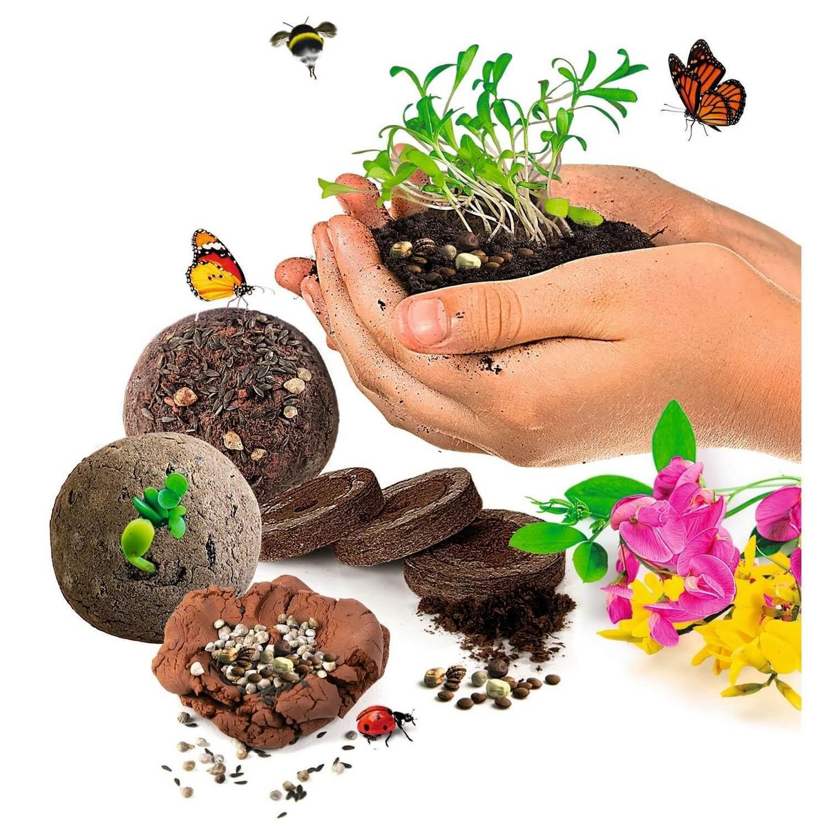 CLEMENTONI Kit sciences et jeu : Play for future : Bombe de graines