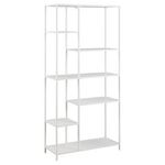 TOILINUX Bibliothèque 5 niveaux asymétrique en Métal. Coloris disponibles : Noir