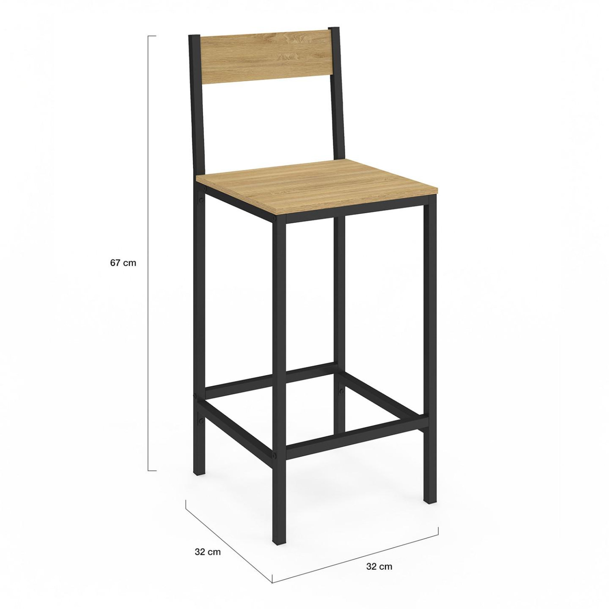 Voir la diapositive 5 : ID MARKET Lot de 4 tabourets de bar detroit avec dossier chaise de cuisine design industriel