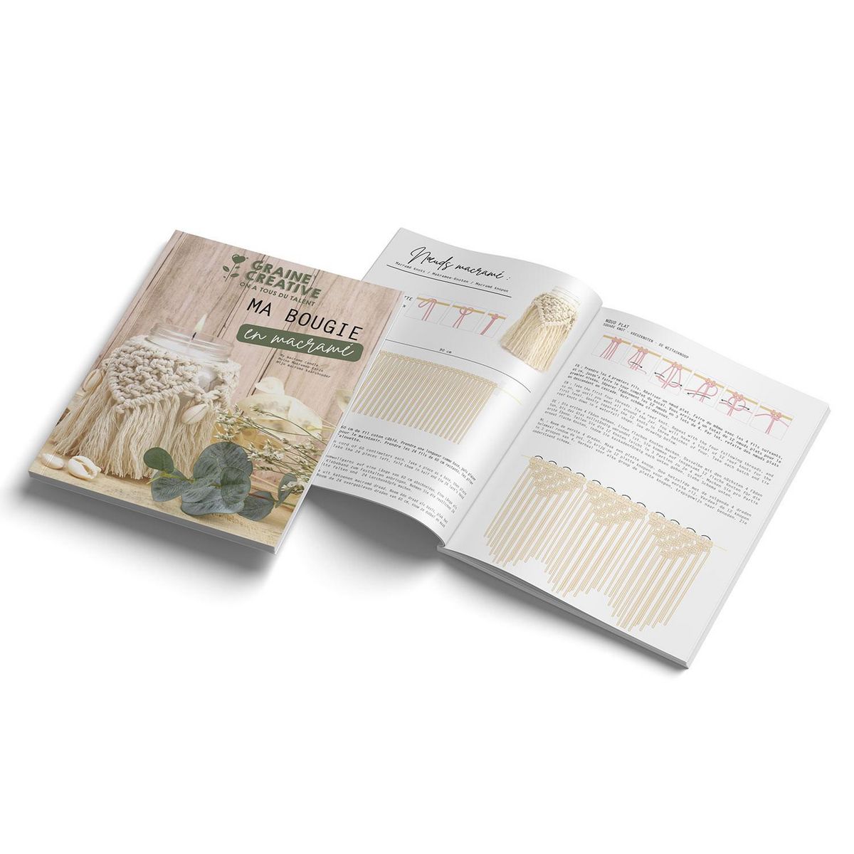 Graine créative Bougie bohème en macramé à faire soi-même