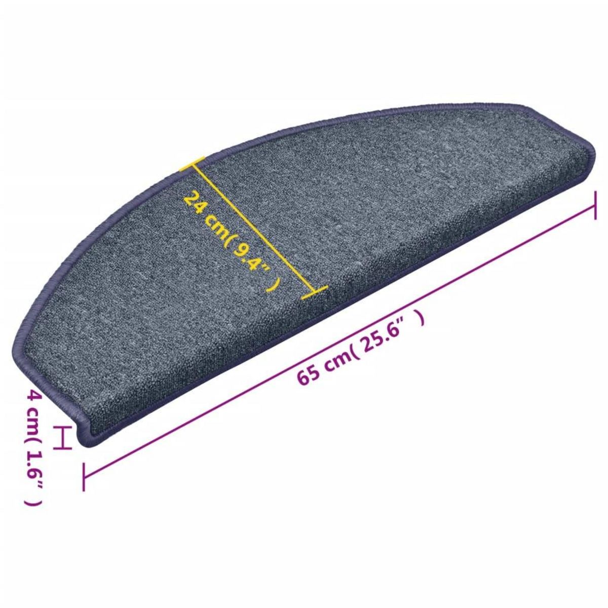 VIDAXL Tapis de marches d'escalier 15 pcs Gris fonce et bleu 65x24x4cm