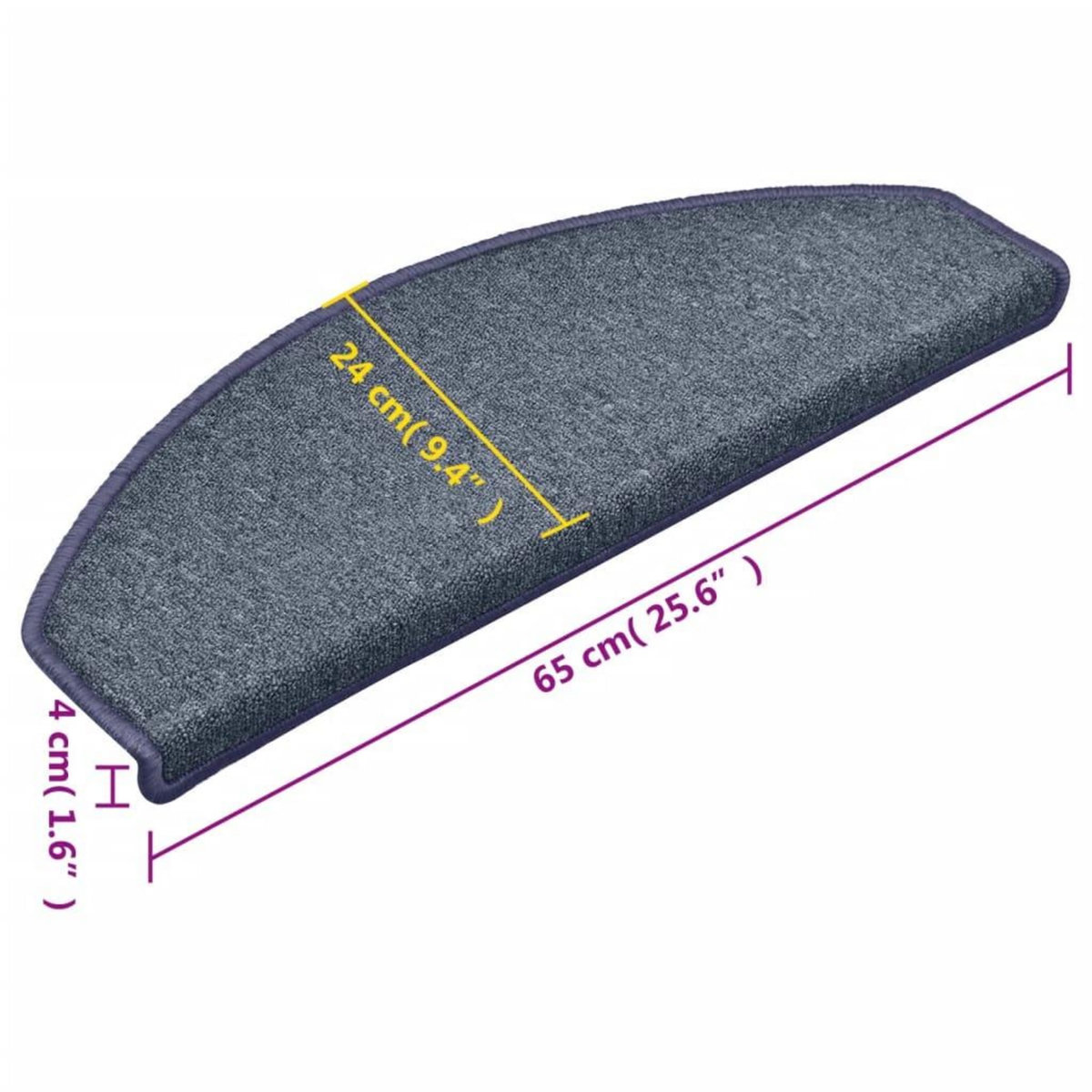 VIDAXL Tapis de marches d'escalier 15 pcs Gris fonce et bleu 65x24x4cm