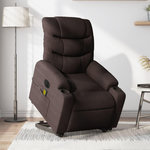 VIDAXL Fauteuil inclinable de massage electrique Marron fonce Tissu