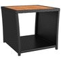 Voir la diapositive 2 : VIDAXL Table a the et dessus en bois Noir Resine tressee Acacia massif