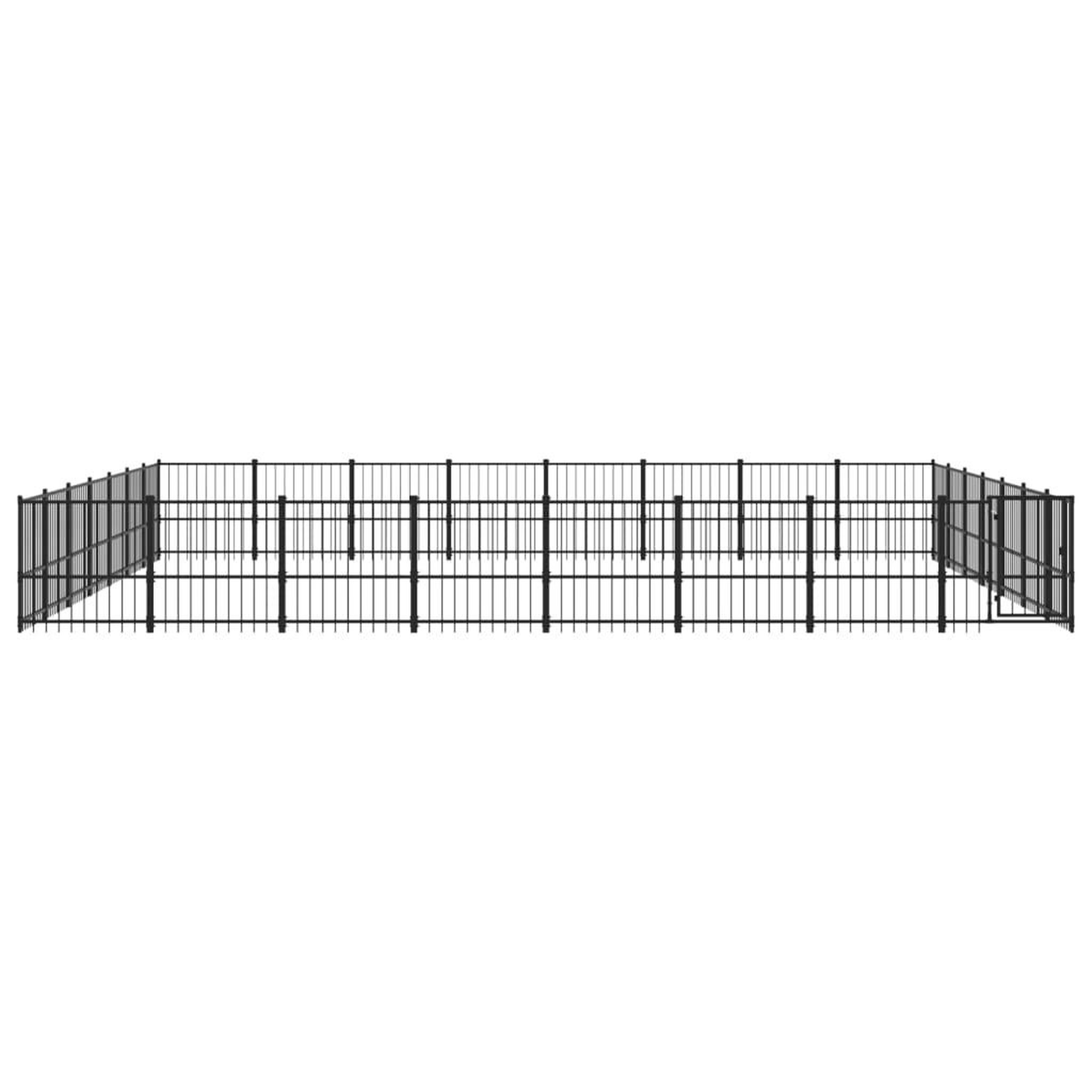 Voir la diapositive 3 : VIDAXL Chenil d'exterieur pour chiens Acier 52,69 m²