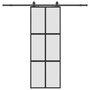 Voir la diapositive 2 : VIDAXL Porte coulissante kit quincaillerie noir 76x205 cm verre trempe