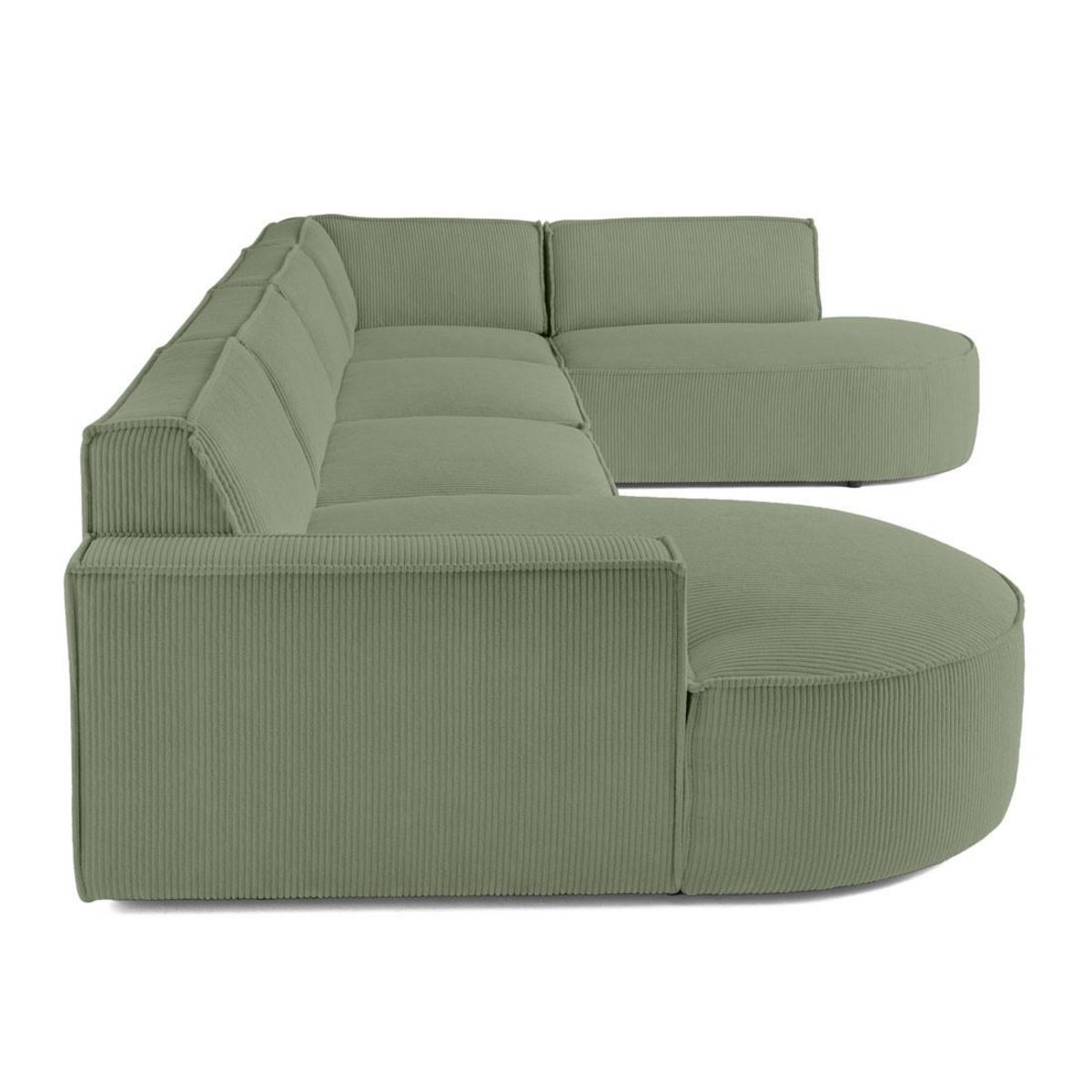 LISA DESIGN Spiaggia - canapé panoramique d'angle droit - 7 places - en velours côtelé