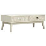 VIDAXL Table basse avec 2 tiroirs Gris sculpte 110x50x40 cm Bois