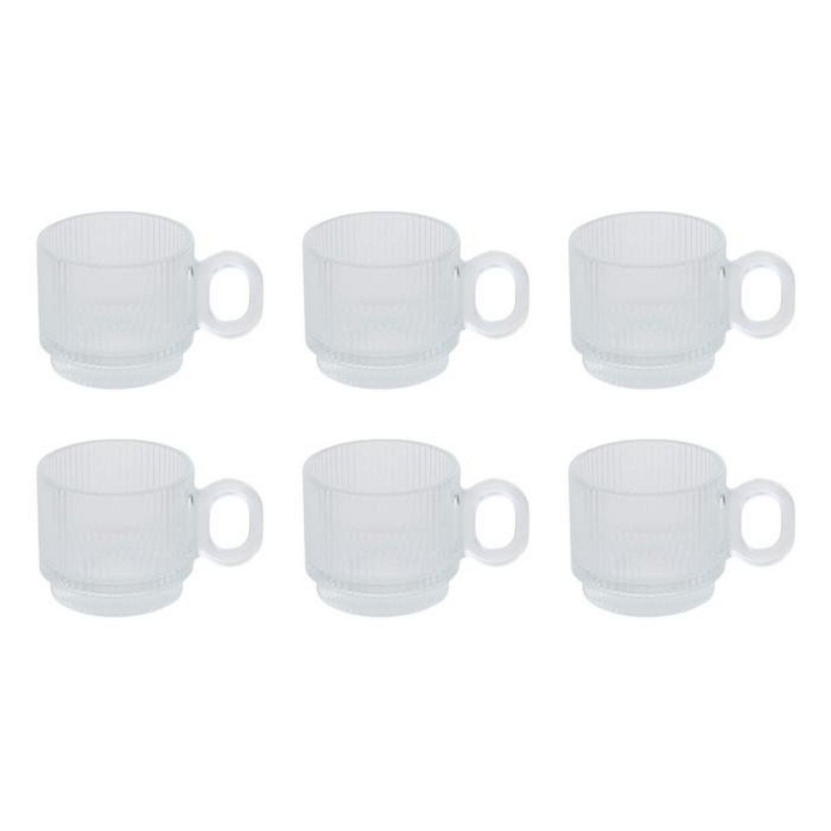 SECRET DE GOURMET Lot de 6 Tasses à Café  Lorene  10cl Transparent