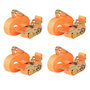 Voir la diapositive 1 : VIDAXL Sangle d'arrimage a cliquet 4 pcs 0,4 tonne 6 m x 25 mm Orange