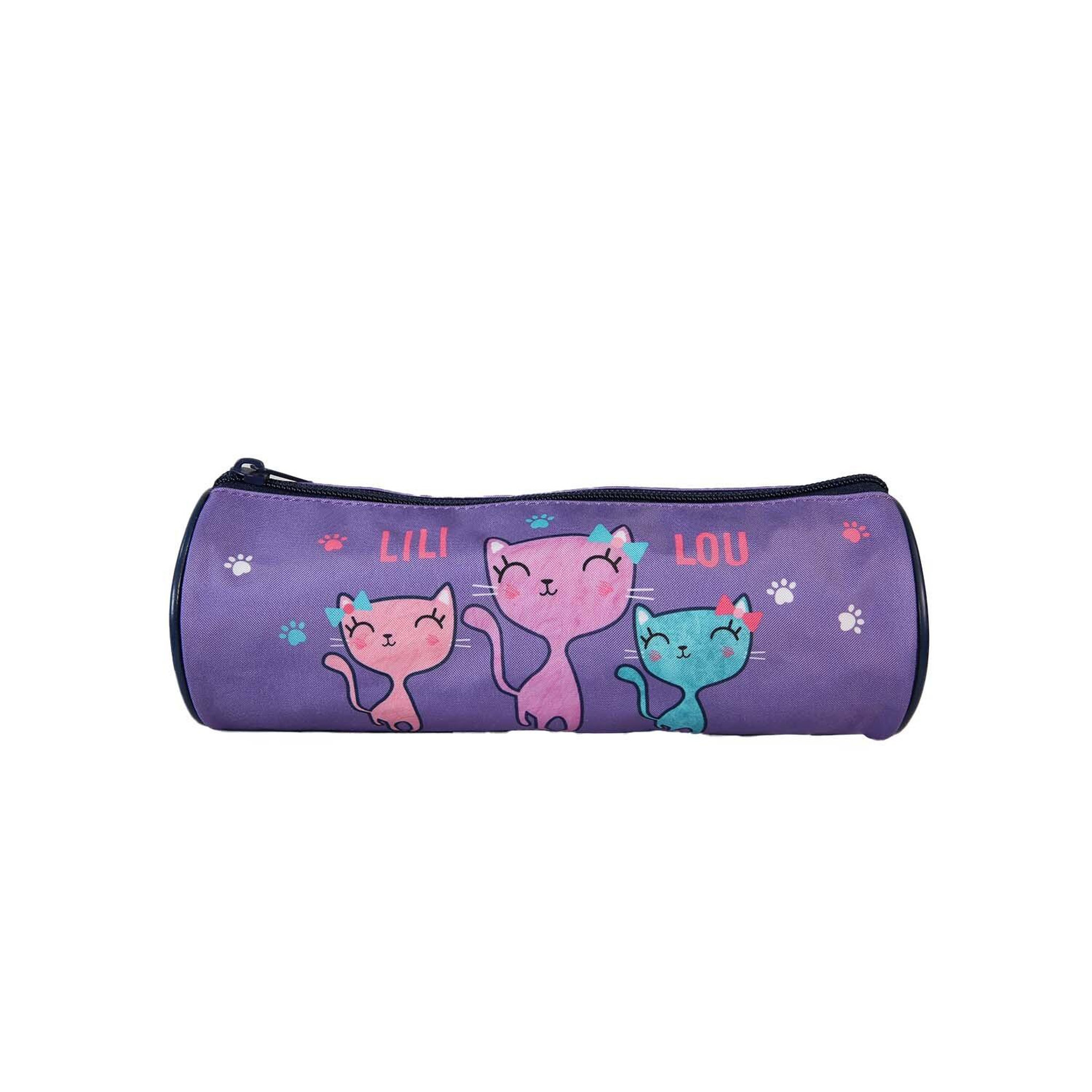 Bagtrotter Lili Lou - Trousse scolaire ronde - Violet - Fille - 1 compartiment