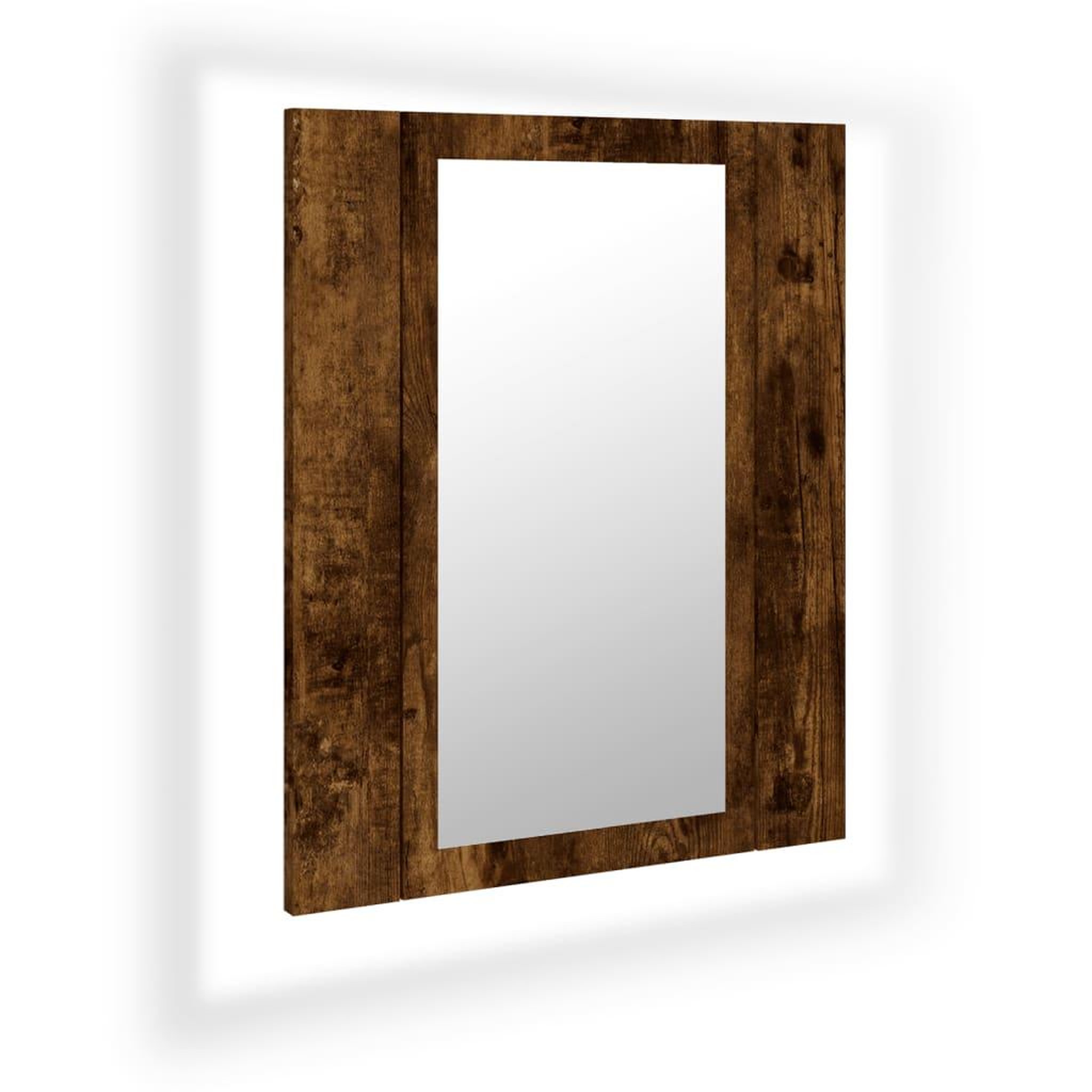 Voir la diapositive 2 : VIDAXL Armoire a miroir LED de salle de bain chene fume 40x12x45 cm