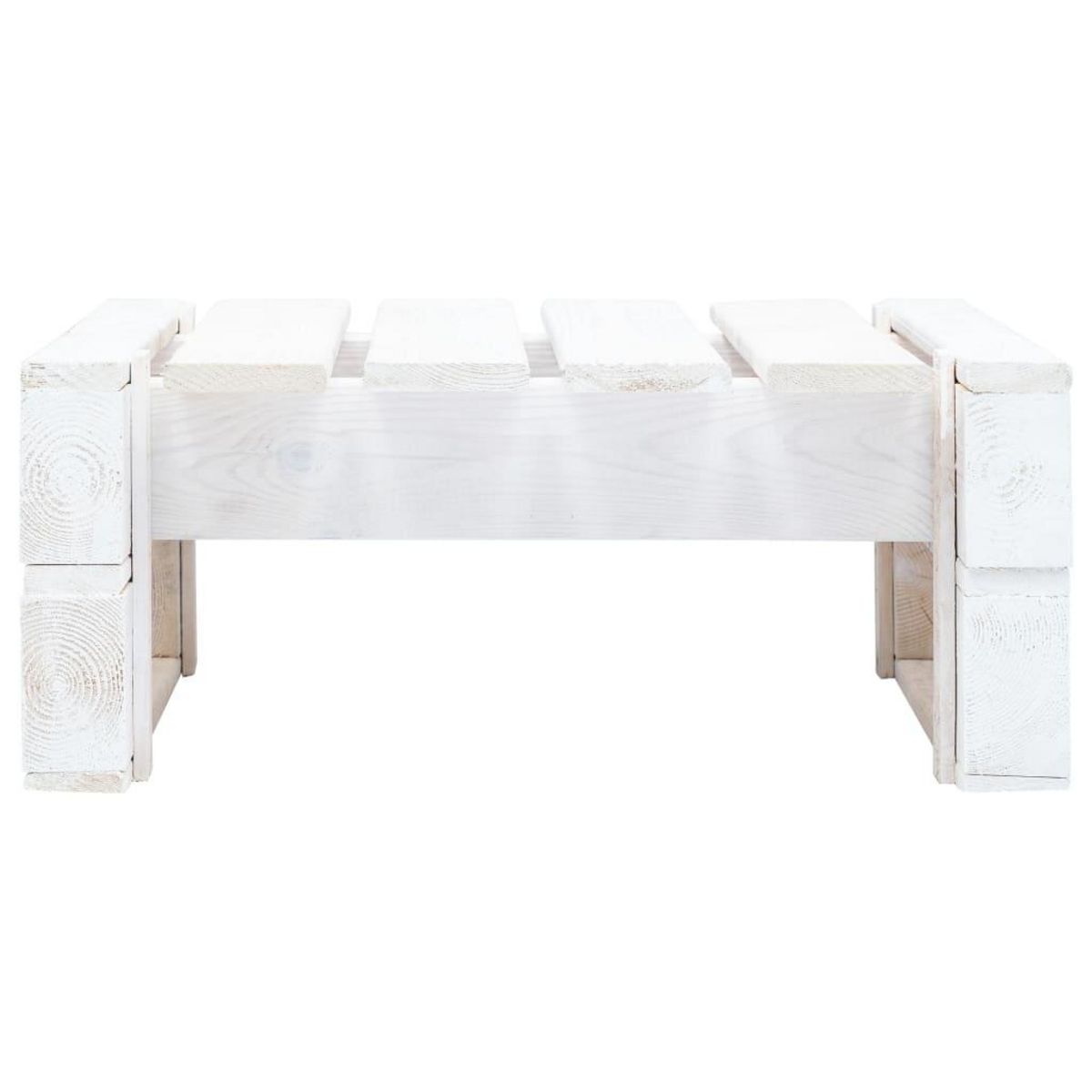 VIDAXL Repose-pied palette de jardin bois blanc