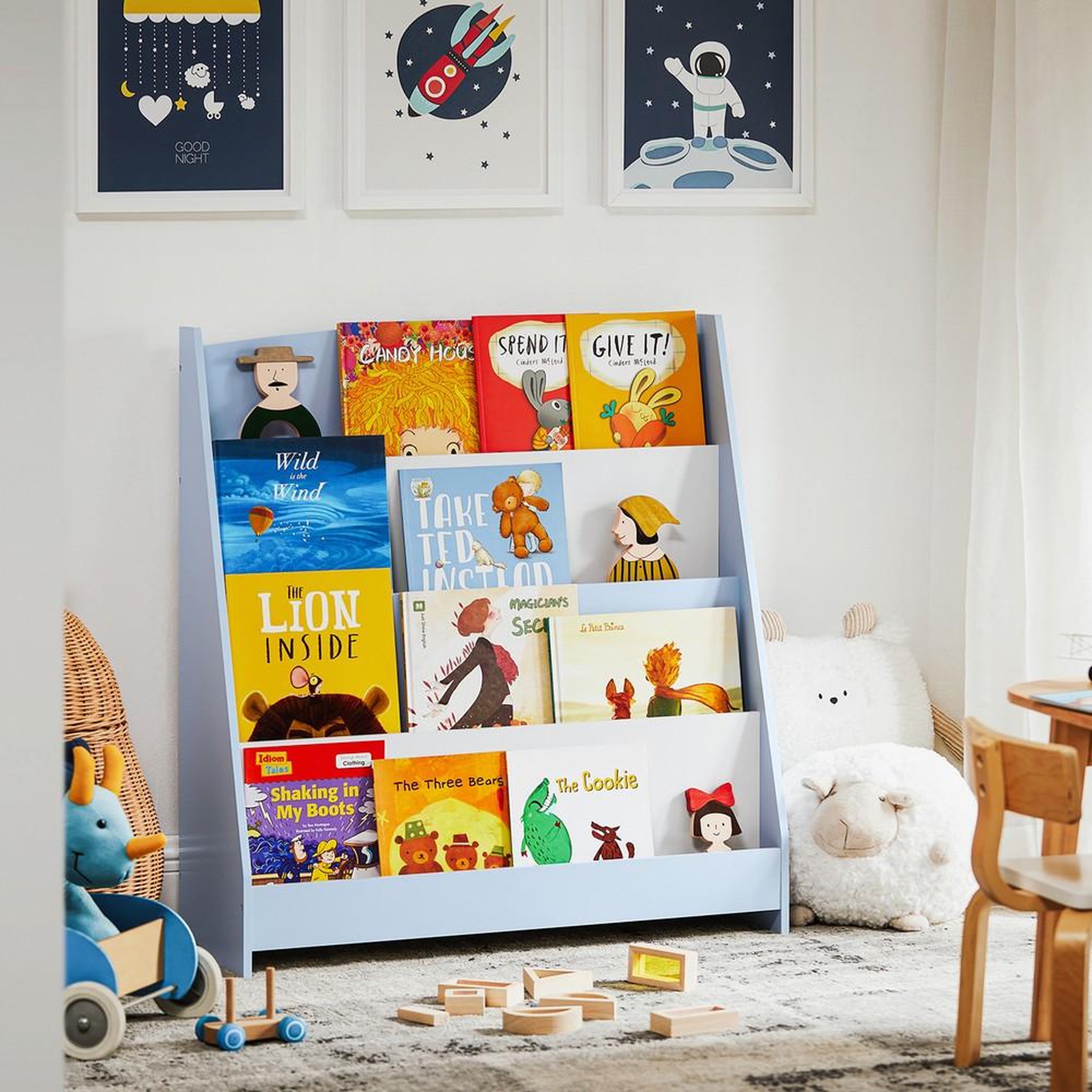 Voir la diapositive 2 : SOBUY SoBuy - Bibliothèque Enfant à 4 étagères - Nordique - KMB32