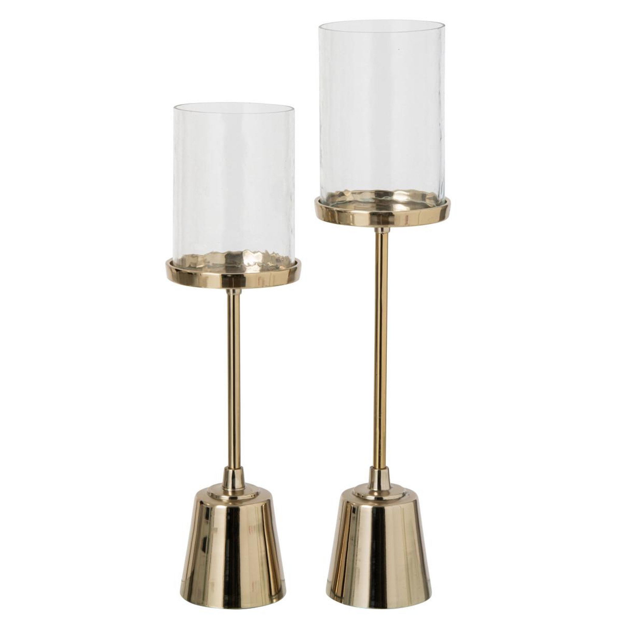 Voir la diapositive 3 : J-LINE Bougeoir design sur pied  dorine  53cm doré
