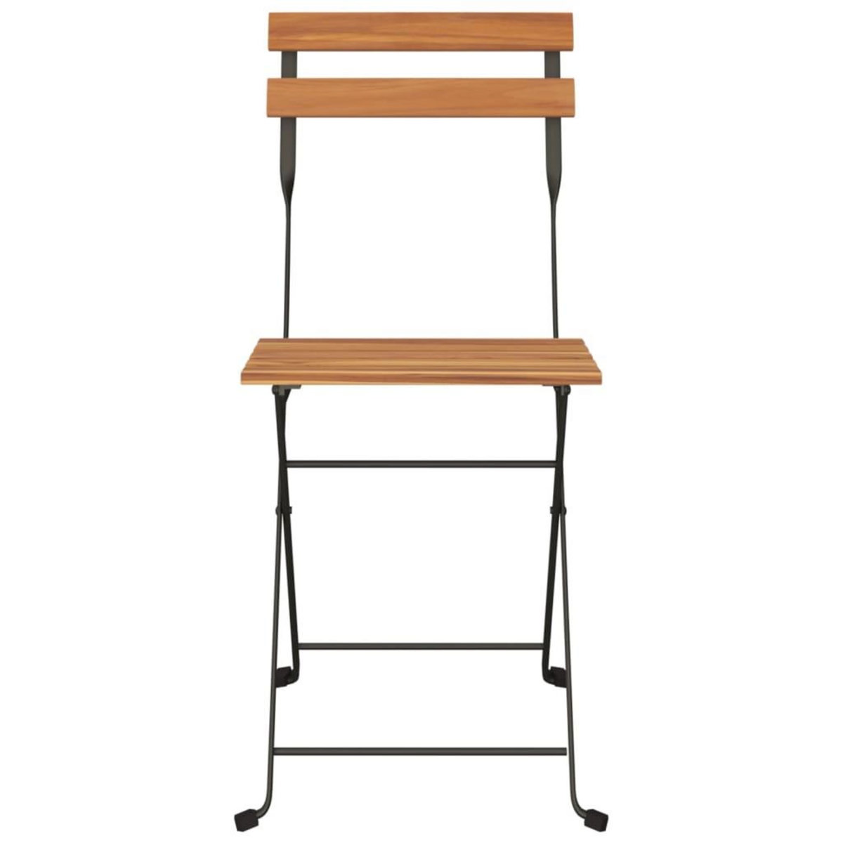 VIDAXL Chaises de bistrot pliantes lot de 2 Bois de teck solide acier