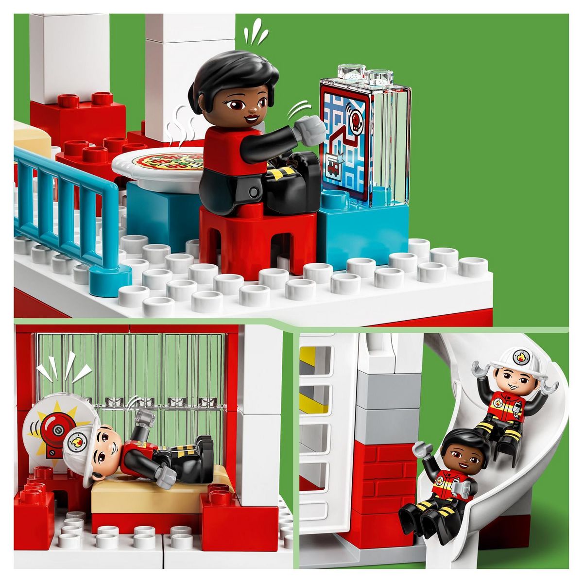 LEGO DUPLO 10970 La Caserne et l&rsquo;Hélicoptère des Pompiers, Jeu de Construction Enfants