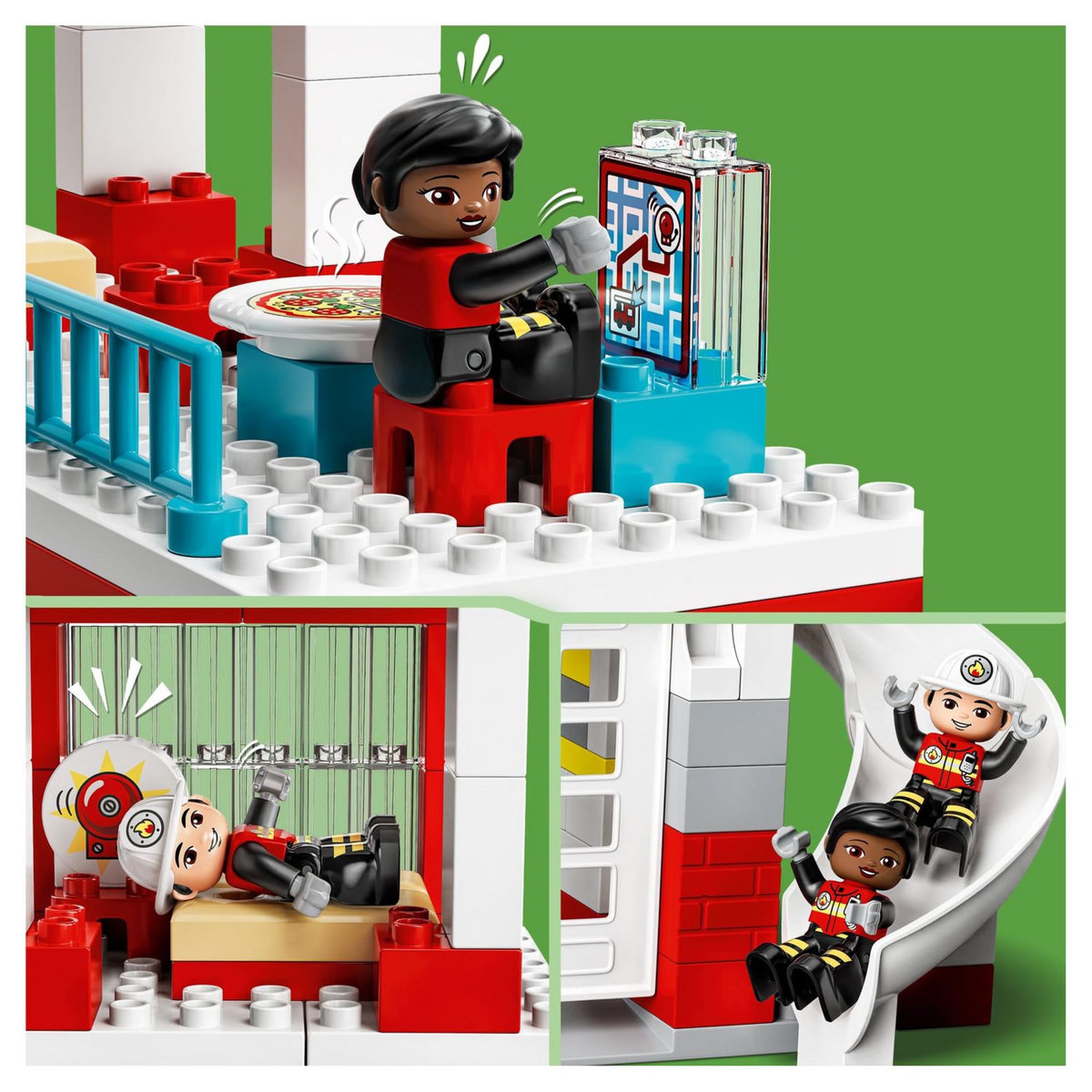 LEGO DUPLO 10970 La Caserne et l&rsquo;Hélicoptère des Pompiers, Jeu de Construction Enfants