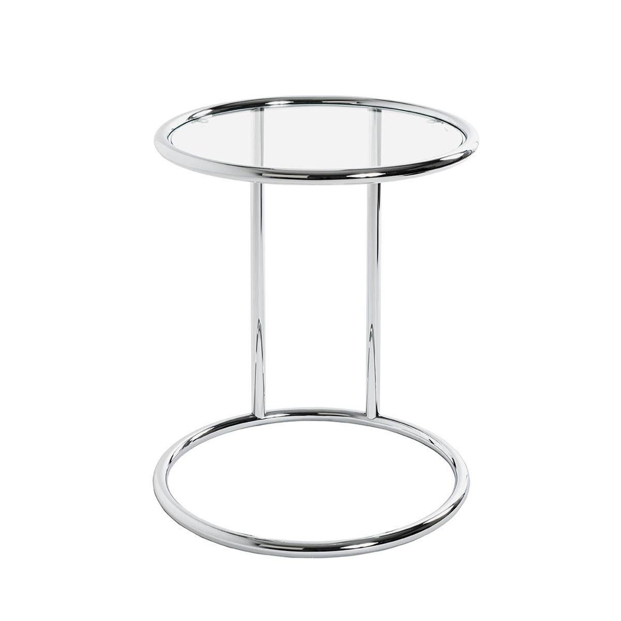 Voir la diapositive 2 : Paris Prix Table d'appoint en verre  blaise  55cm argent