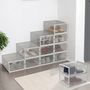 Voir la diapositive 2 : ID MARKET Lot de 12 boites organisateurs à chaussures modulables et empilables transparentes