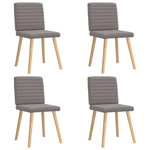 VIDAXL Chaises a manger lot de 4 taupe tissu