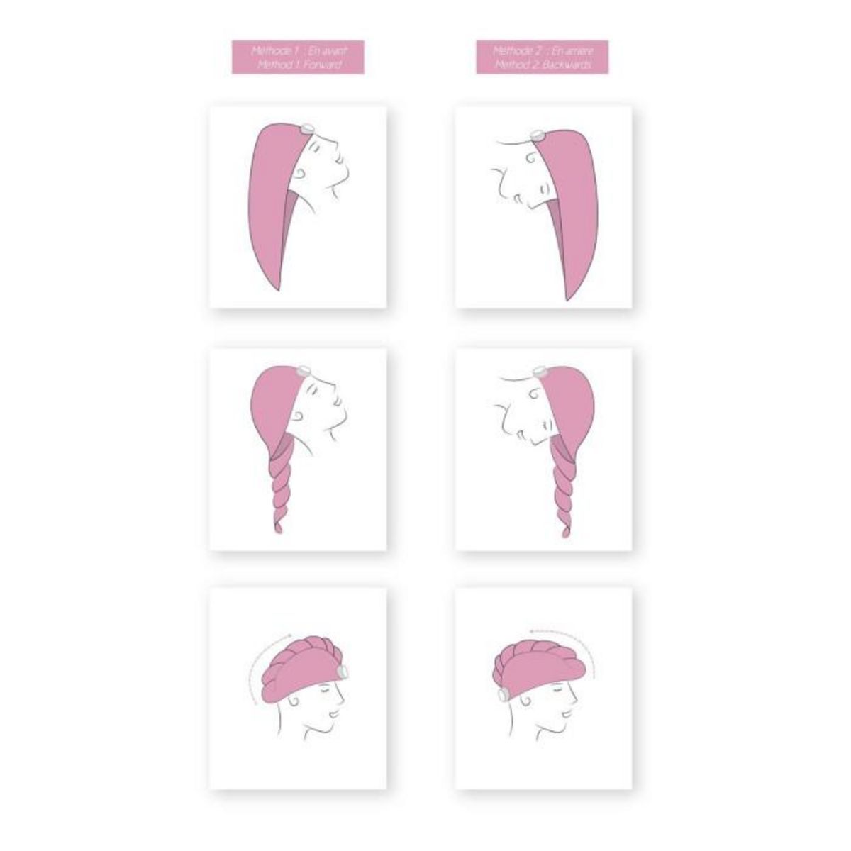 Paris Prix Kit Serviette & Charlotte  Cheveux  60cm Rose