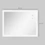 KLEANKIN Miroir mural lumineux LED de salle de bain - 80 x 60 cm - avec 3 couleurs, luminosité réglable interrupteur tactile système antibuée transparent